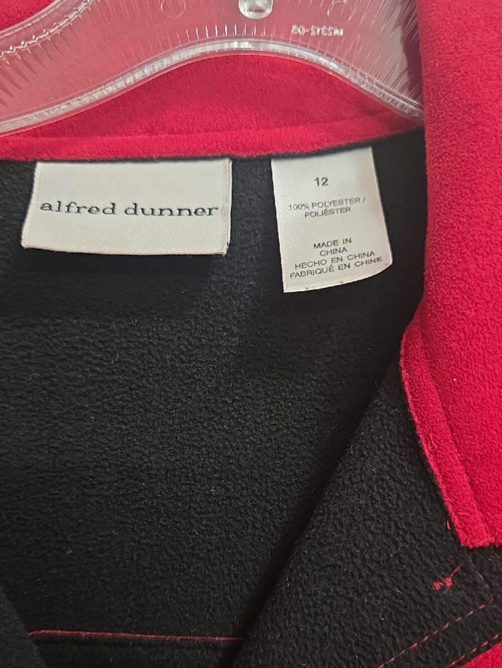 Alfred Dunner Women's Red Suede Like Button-Front Coat Size 12 - Picture 2 of 5